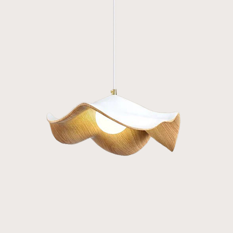 Unique Wooden Pendant Lamp Leaf Light Hanging Lotus For Dining