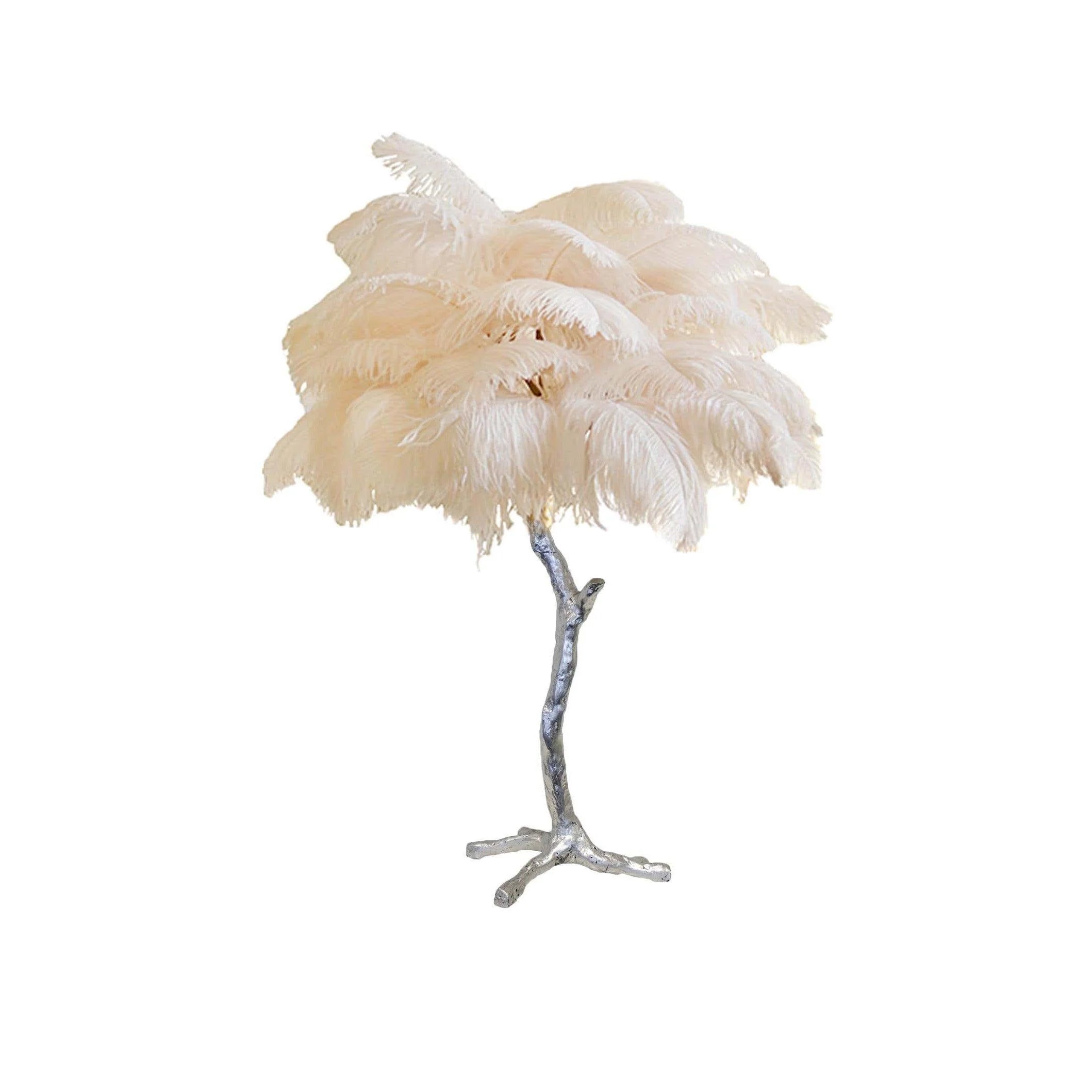 Elegant Palm Feathered Table Lamp