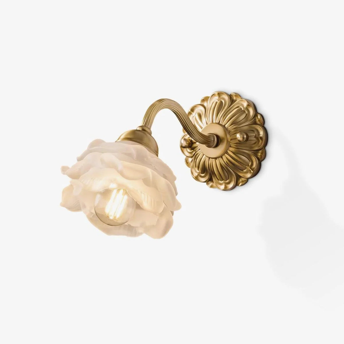 Rosette messing væglampe