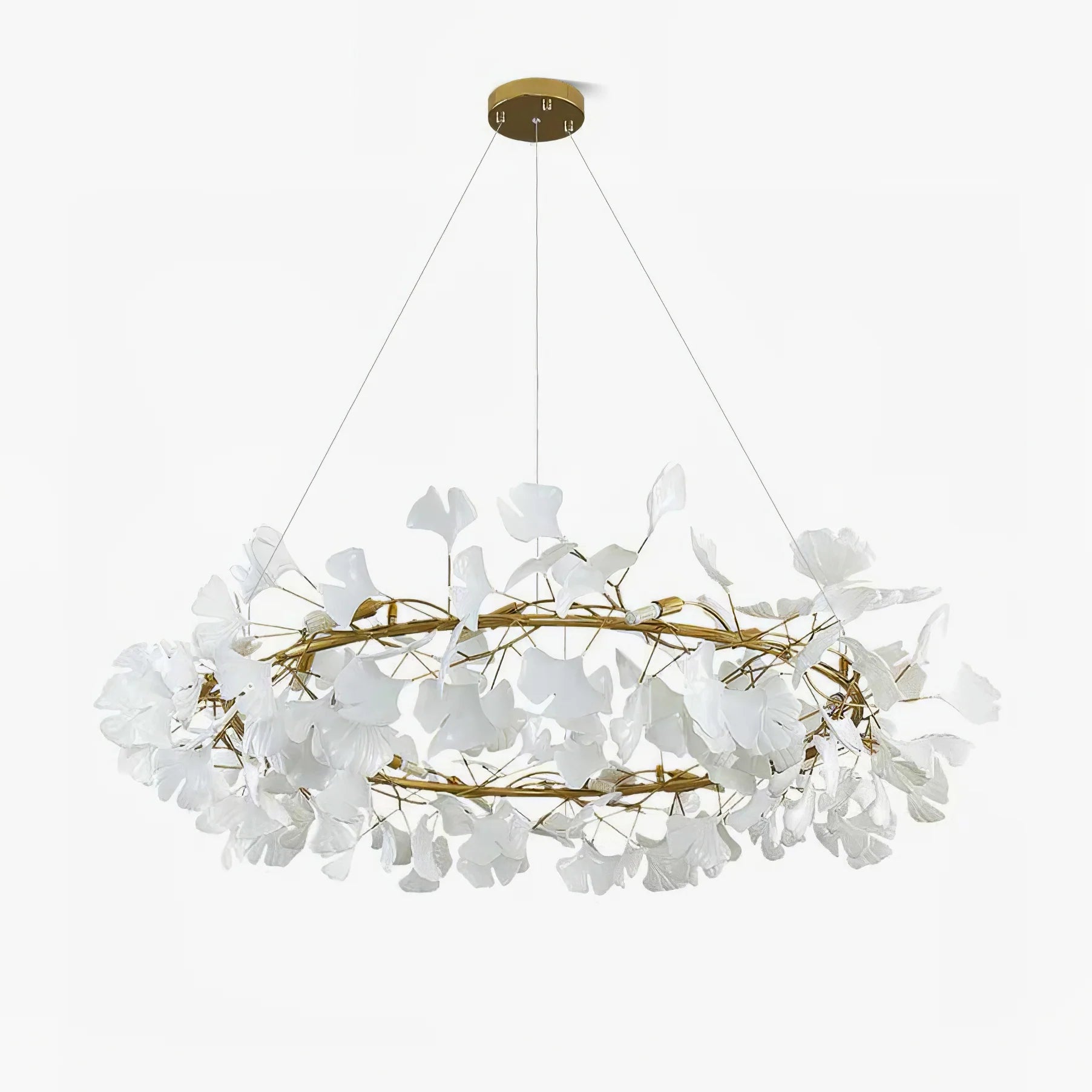 Traditional Gingko Ceramic Chandelier