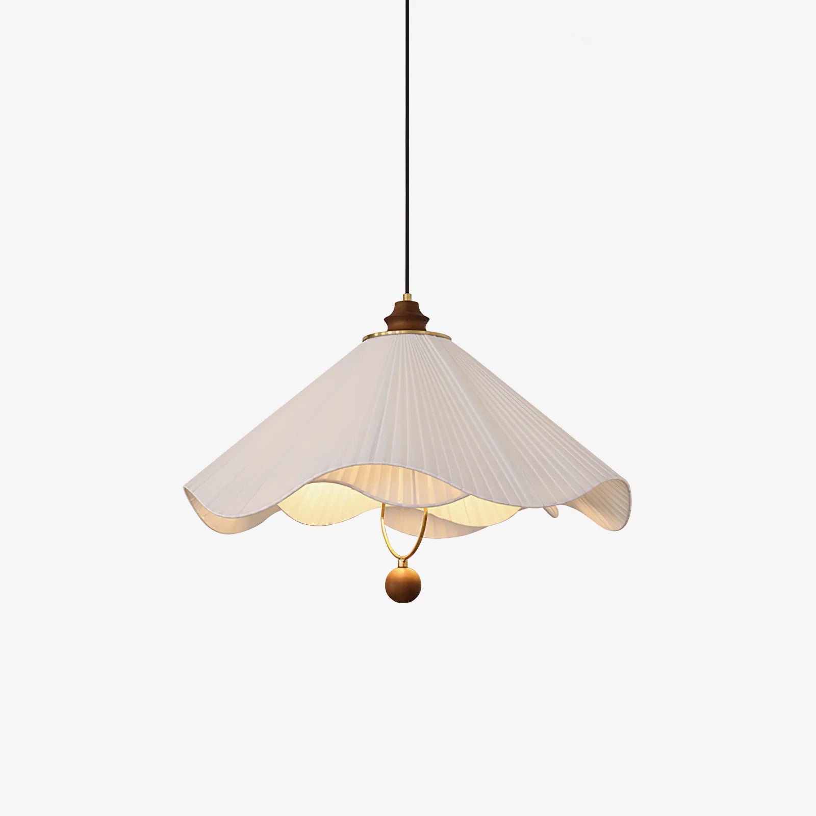 Lampada a sospensione con bordo arricciato