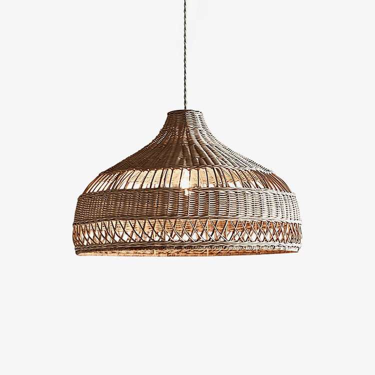Trendy Dome Woven Rattan Pendel Light