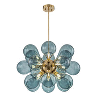 Moderne blå boble glas lysekrone