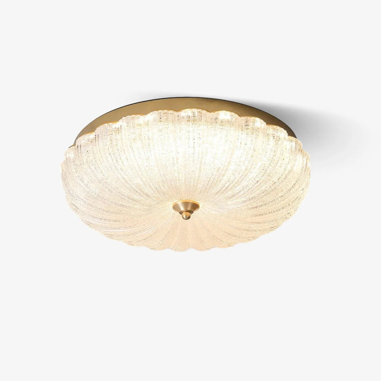 Stilfuld rund glasloftslampe