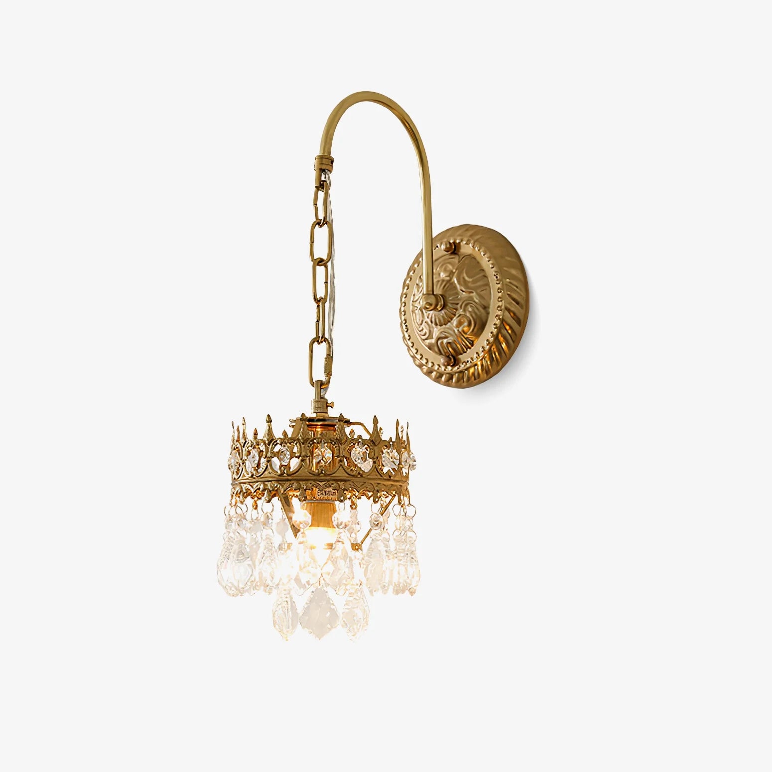 Applique murale vintage en cristal de couronne