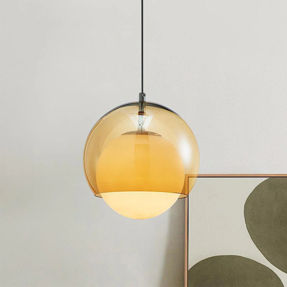 Retro rund glaspendel