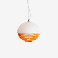 Lampada del ciondolo arancione Bauhaus della metà del secolo
