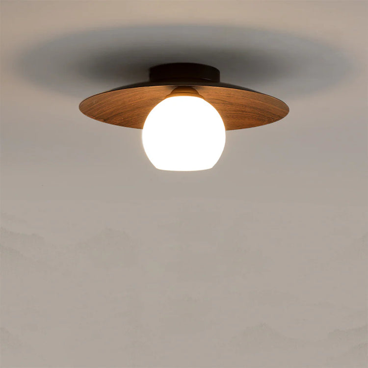 Moderne rund træloftslampe