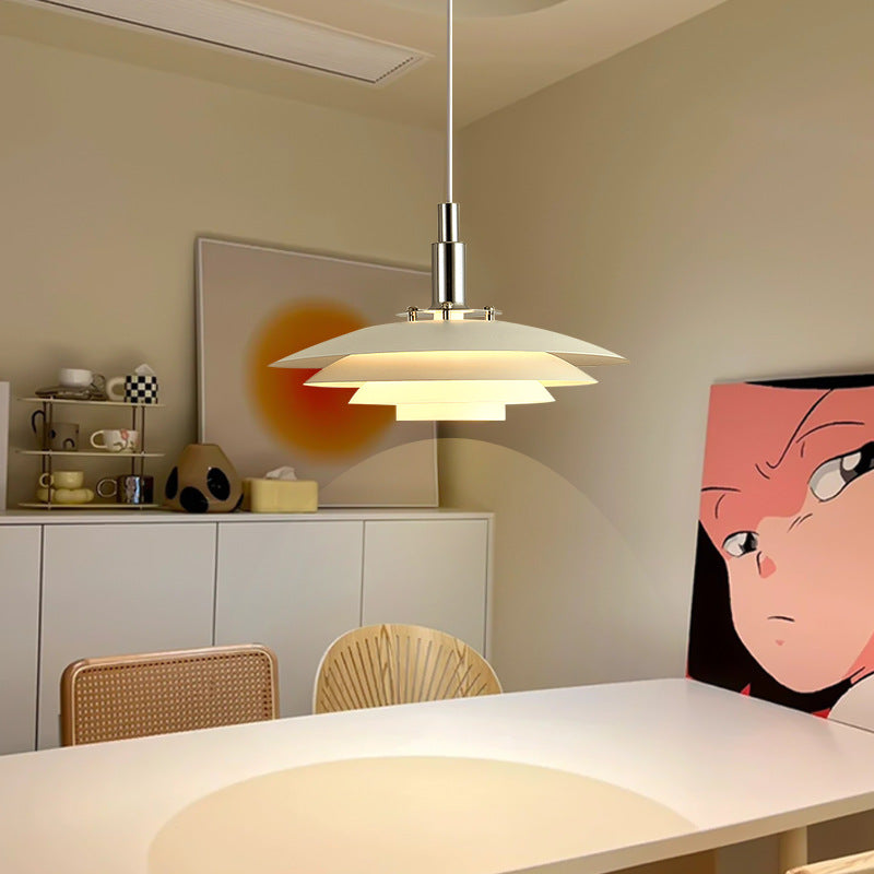 Lampada a sospensione da pranzo rotonda minimalista in metallo e vetro