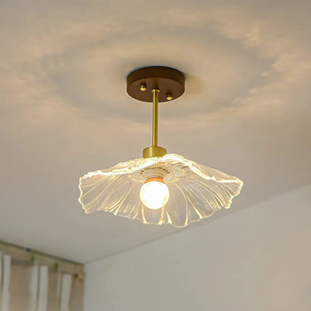 Plafonnier élégant en verre pétale