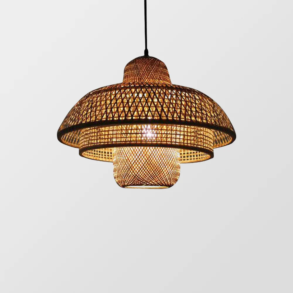 Moderne Boho Rattan Pendelleuchte