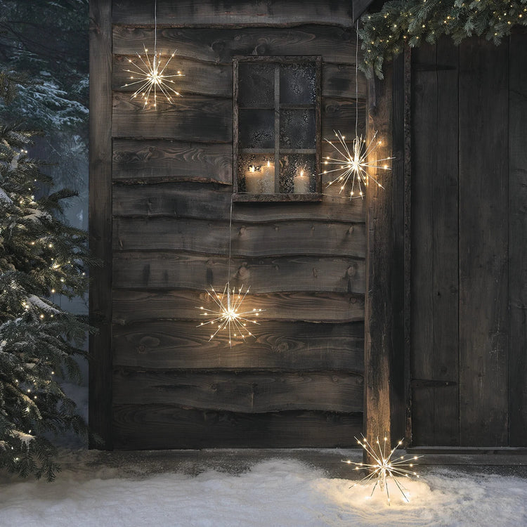 Dual-Colour LED Starburst Cluster Lights, Pack of 4