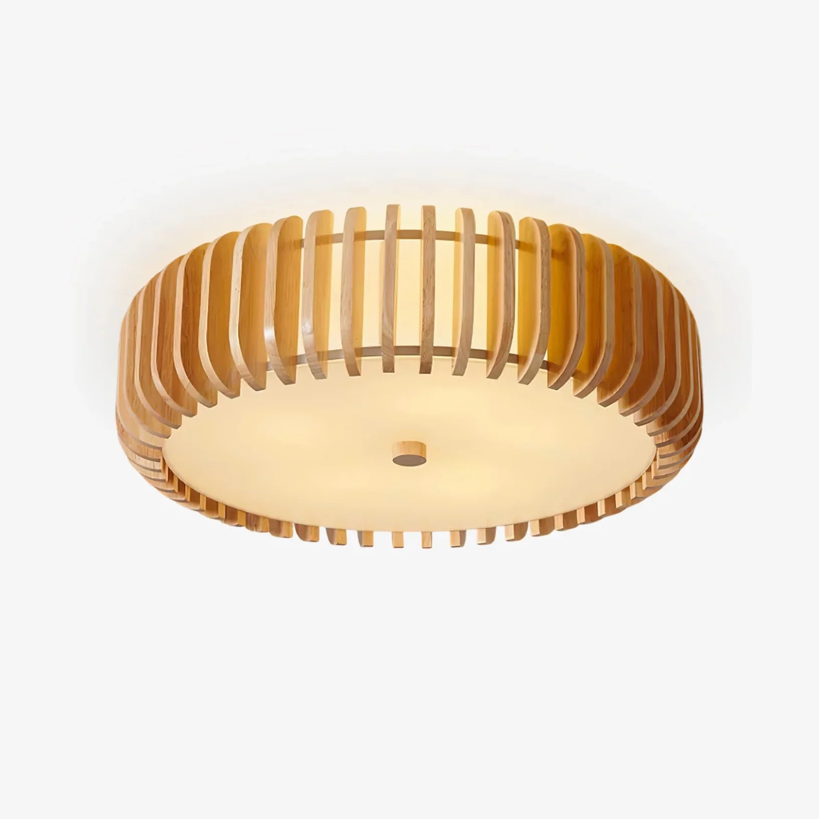 Plafonnier rond moderne en bois