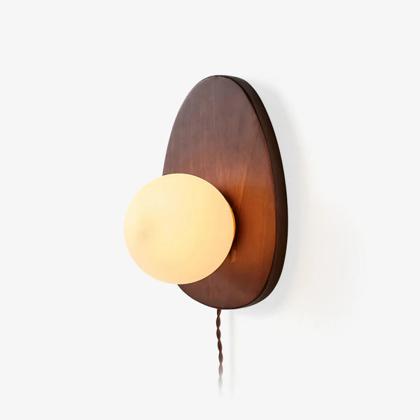 Orbis Plug-in Wooden Wall Lamp