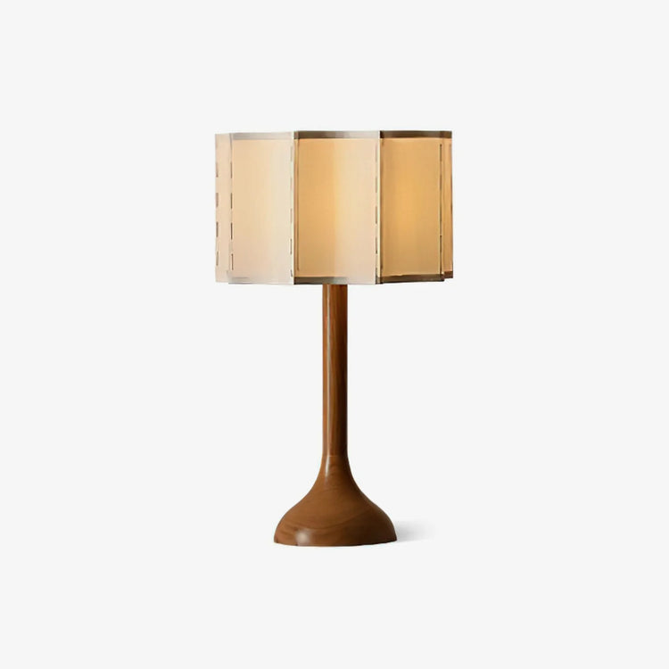 Klassisk cylindrisk plisseret stof bordlampe