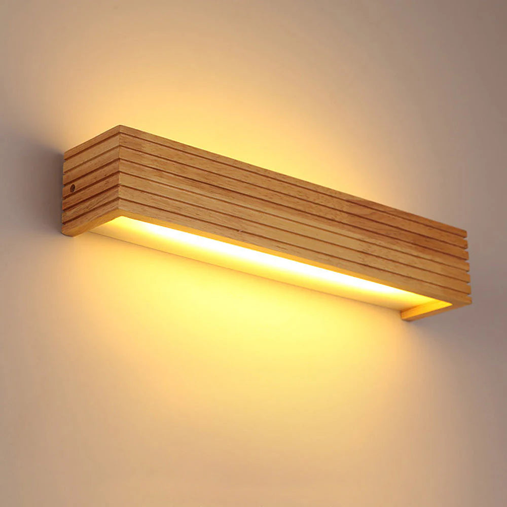Lampada da parete Vanity in legno rustico