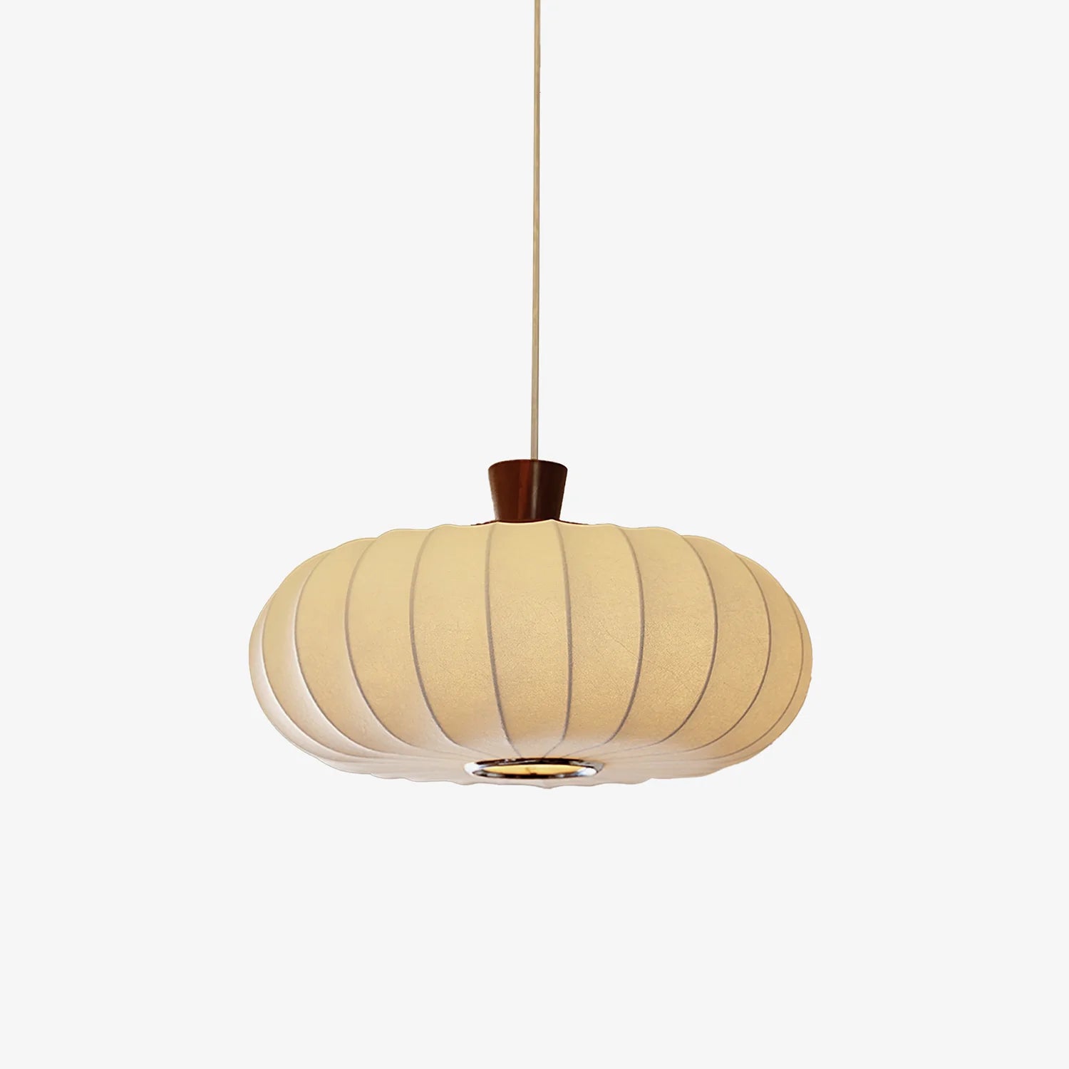 Lampe à Suspension Oblongue Vintage en Soie