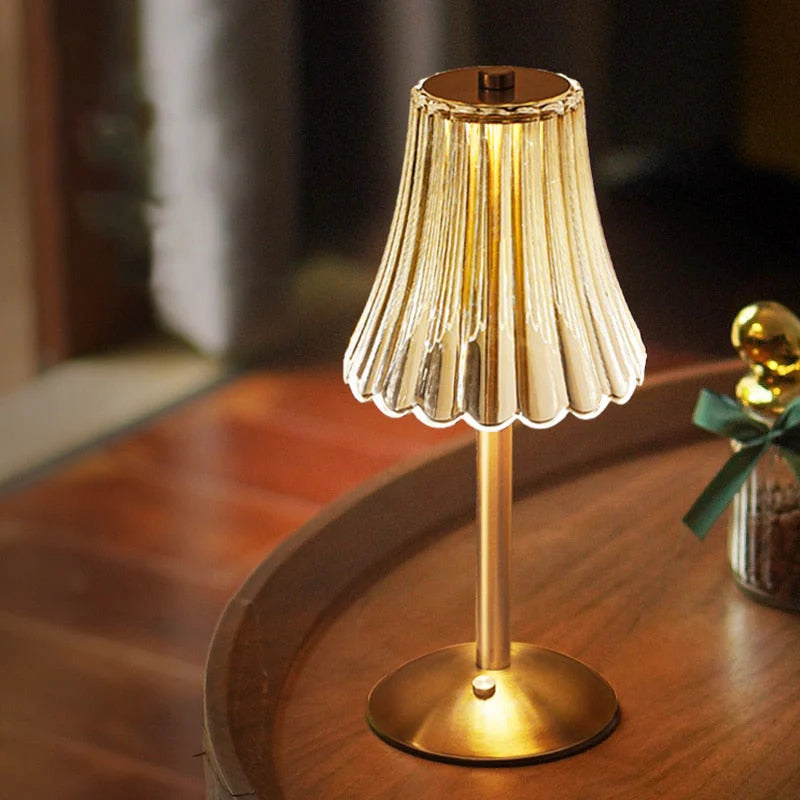 Nordische minimalistische goldene Kristall-Tischlampe