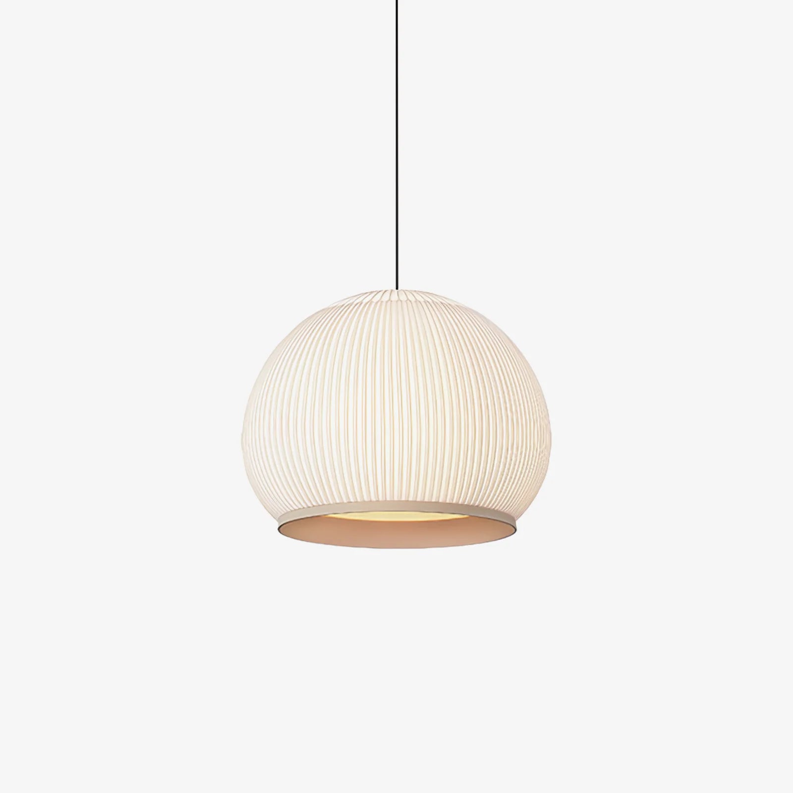 Lampe à suspension ronde rétro en tissu