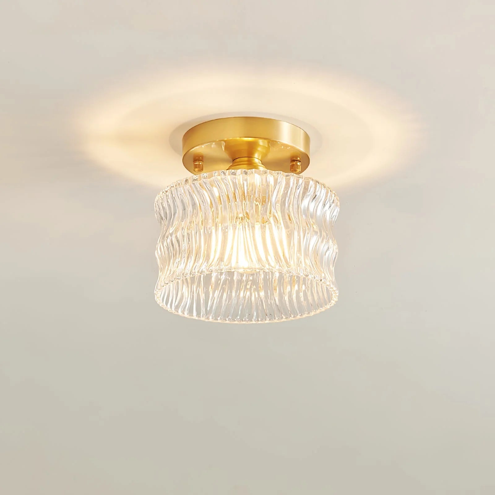 Plafonnier cylindrique classique en verre