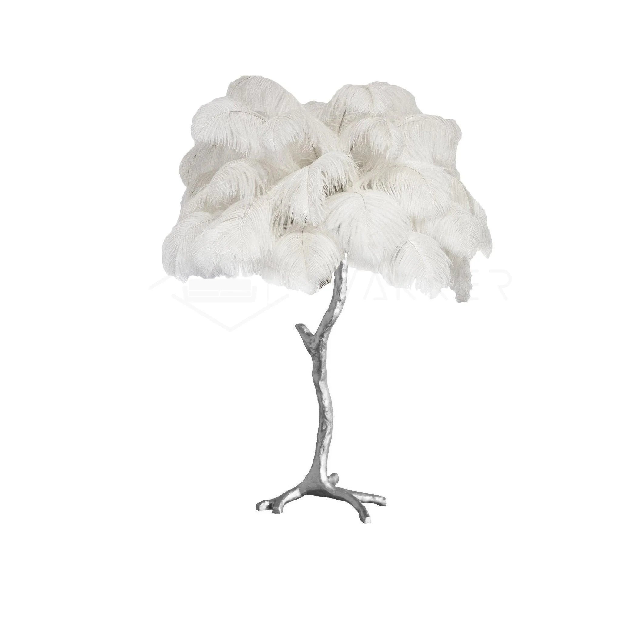 Elegant Palm Feathered Table Lamp