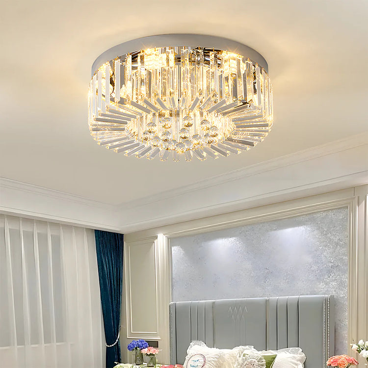 Klassisk rund krystalglas loftslampe