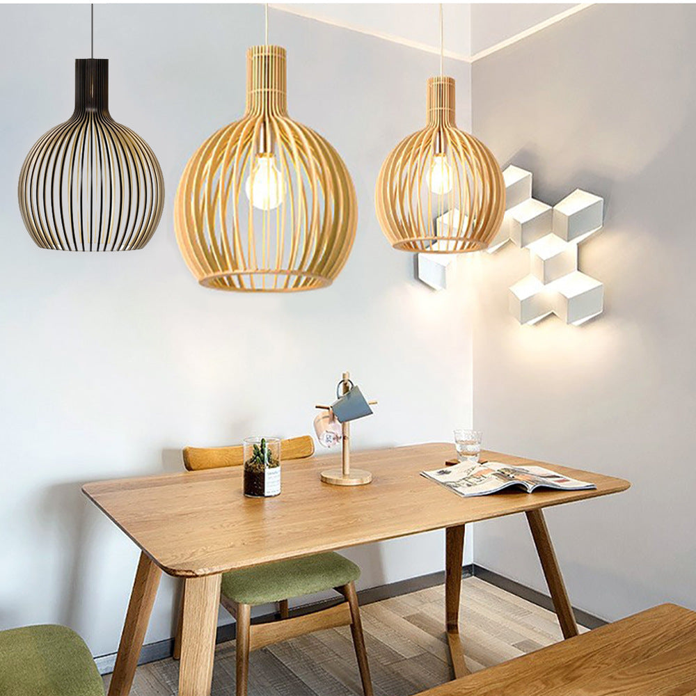 Glarefusion Vintage wooden Pendant Light