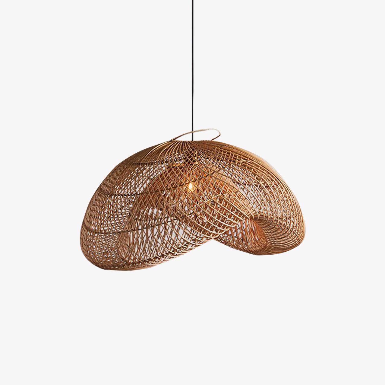 Lampada a sospensione Curva in rattan