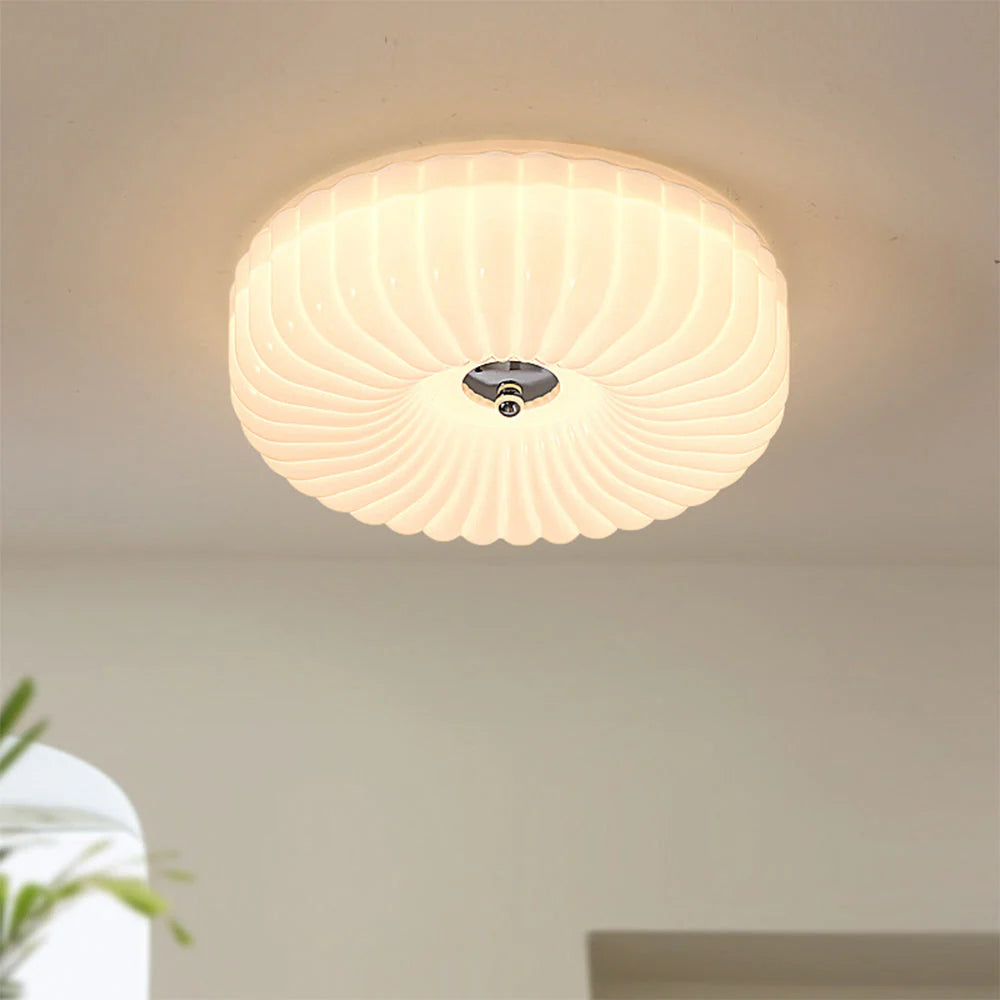 Plafonnier rond classique en verre Bauhaus