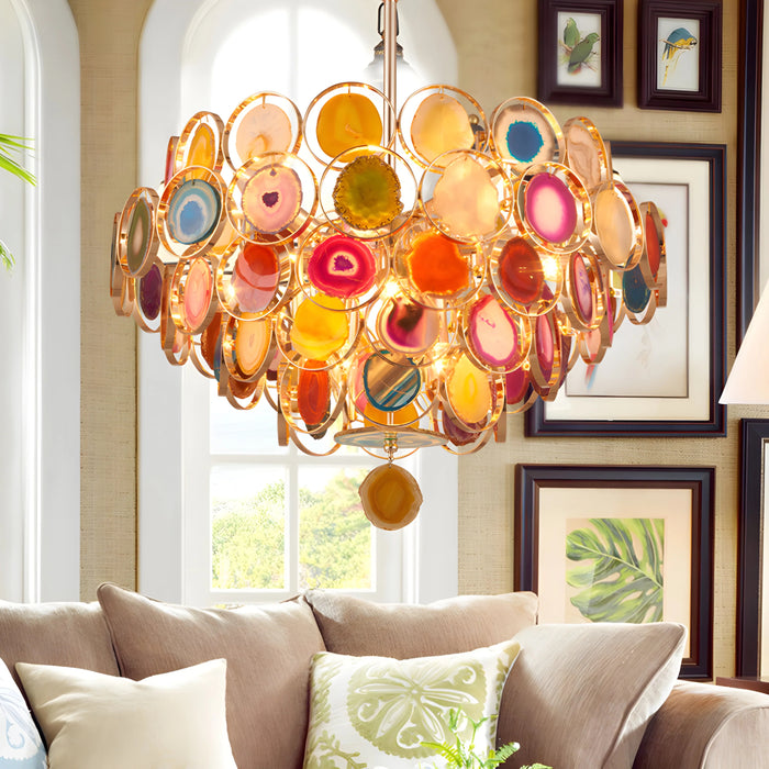 Boho Luxe Rainbow Agate Chandelier