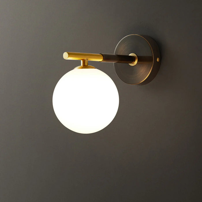 Elegant Copper Globe Wall Light