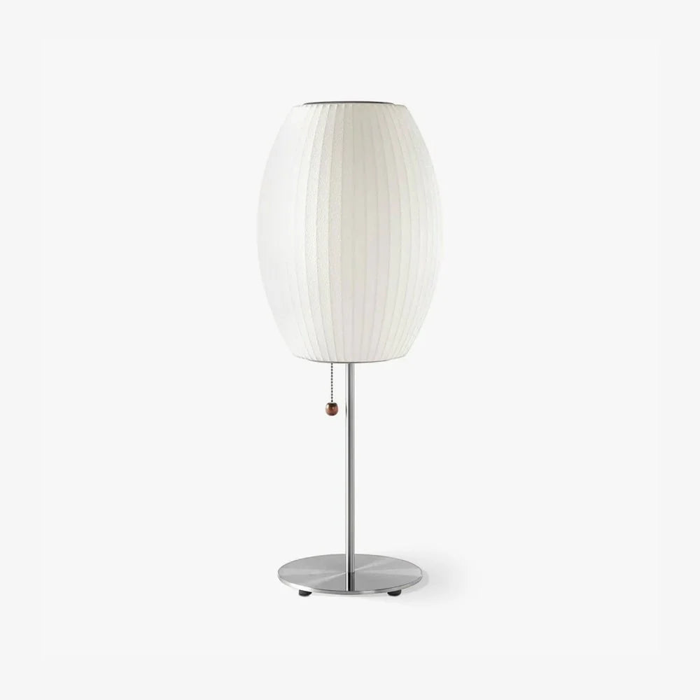 Lampe de table classique arrondie en soie