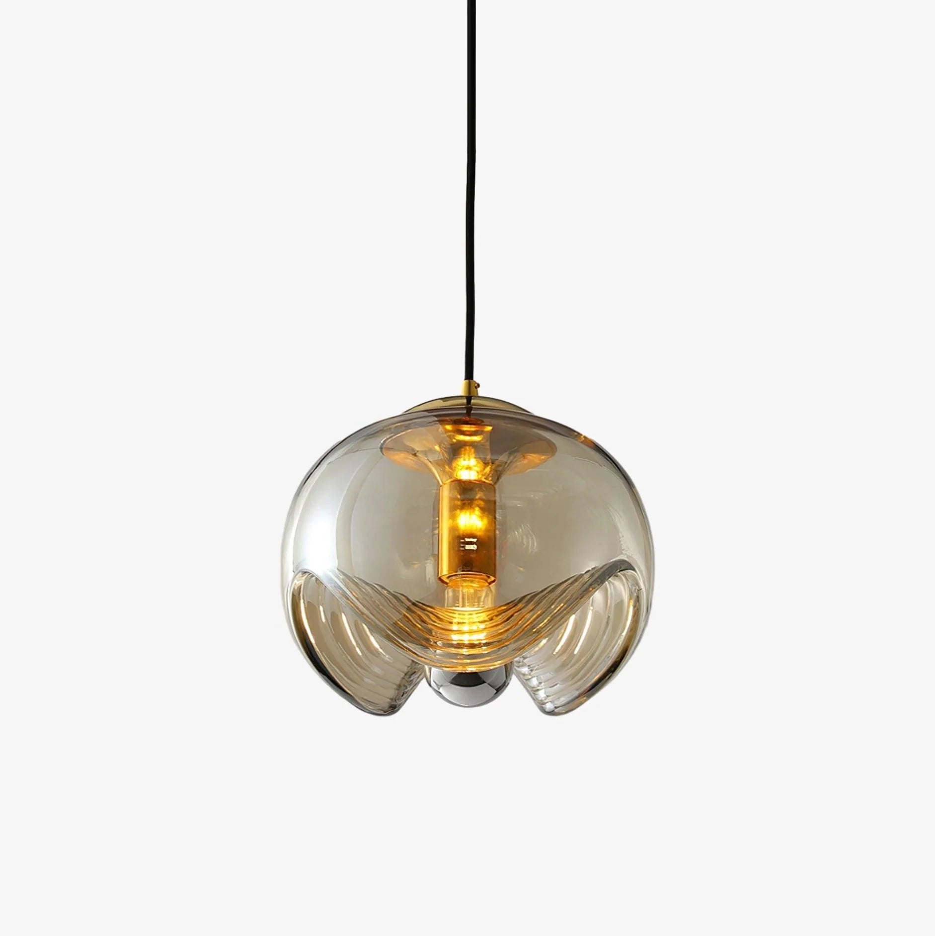 Lampe à suspension en verre à sphère ronde tendance