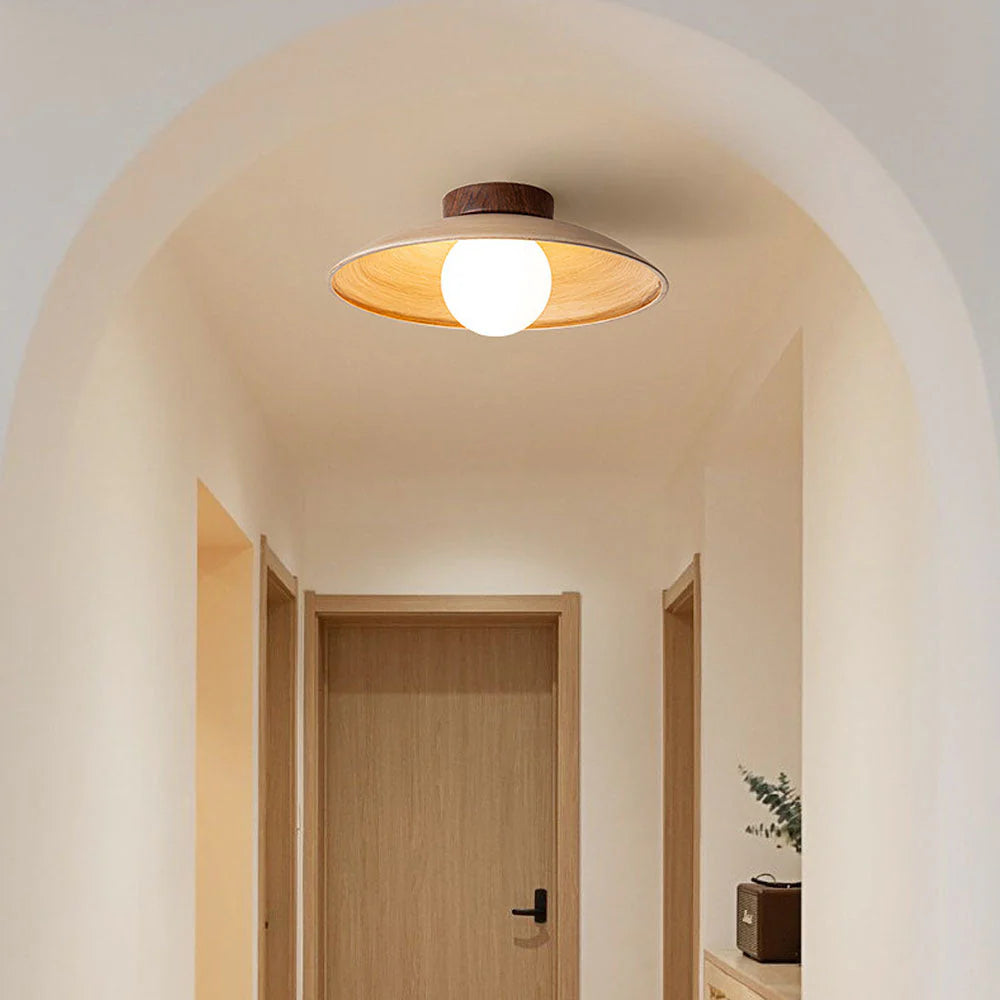 Plafonnier rond classique en bois
