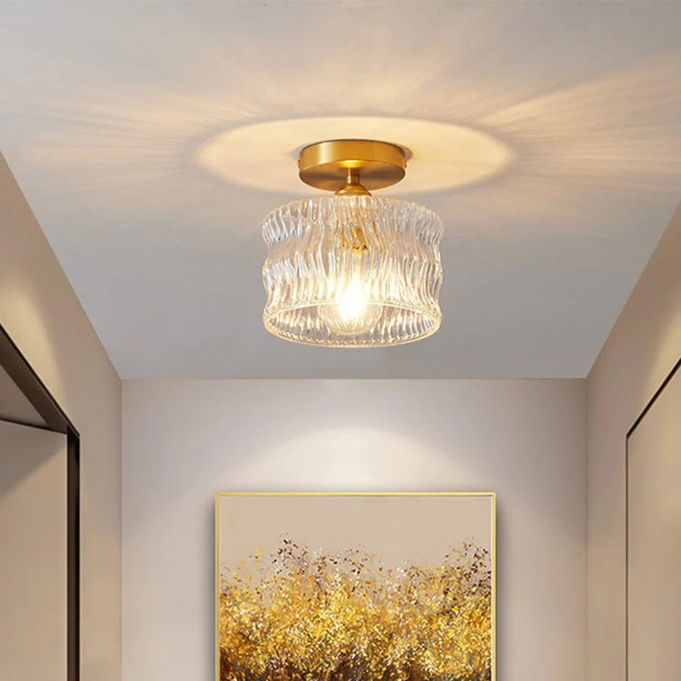 Classic Cylindrical Glass Ceiling Light
