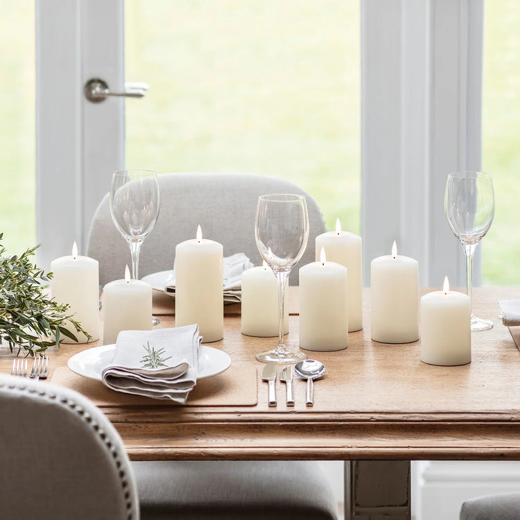 Ivory LED Decorative Pillar Candle Set