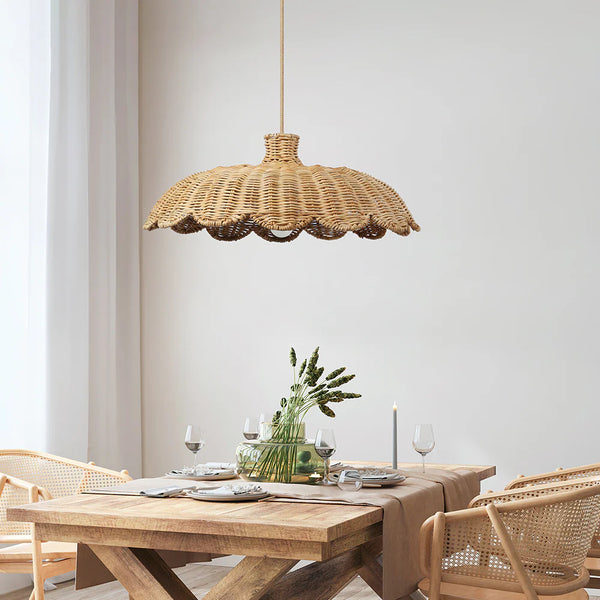 Boho Chic Rattan Woven Pendant Lamp