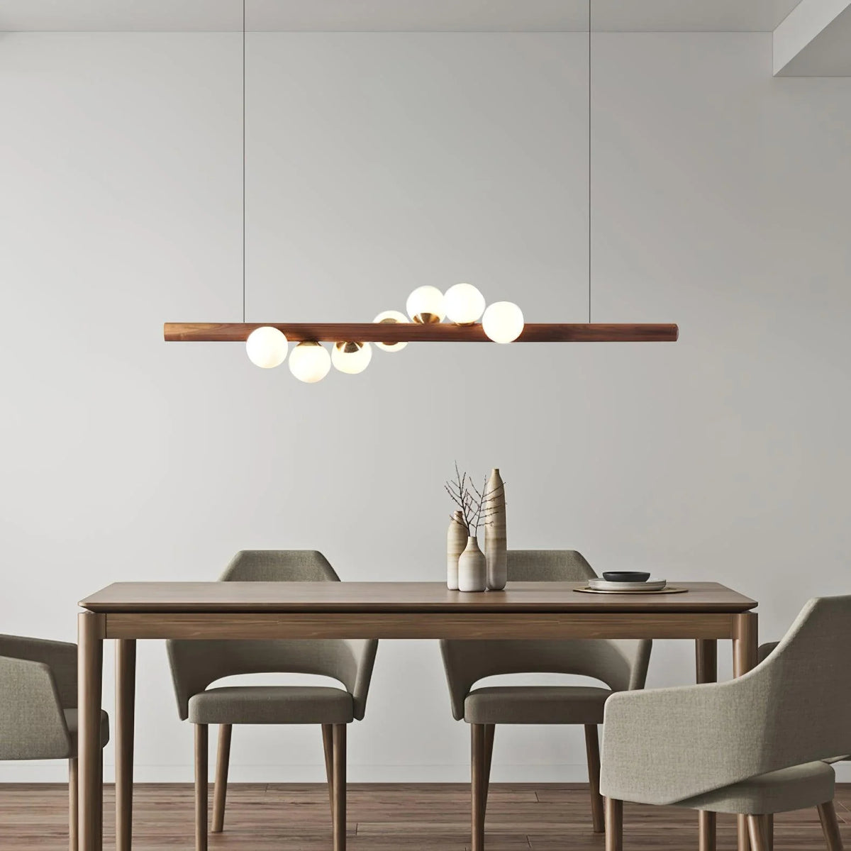 Noordse houten hanglamp