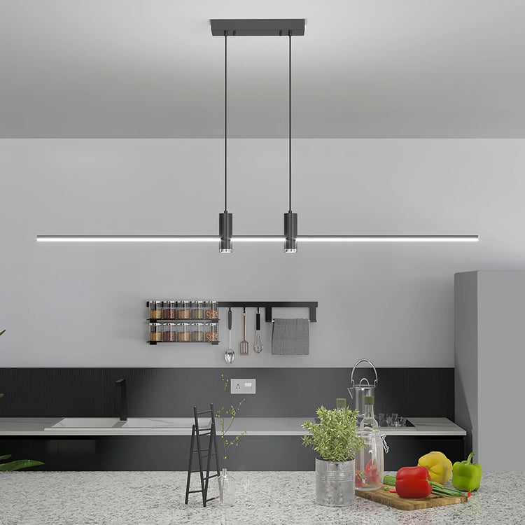 Minimalist Linear-Radiance Metal Pendant Light