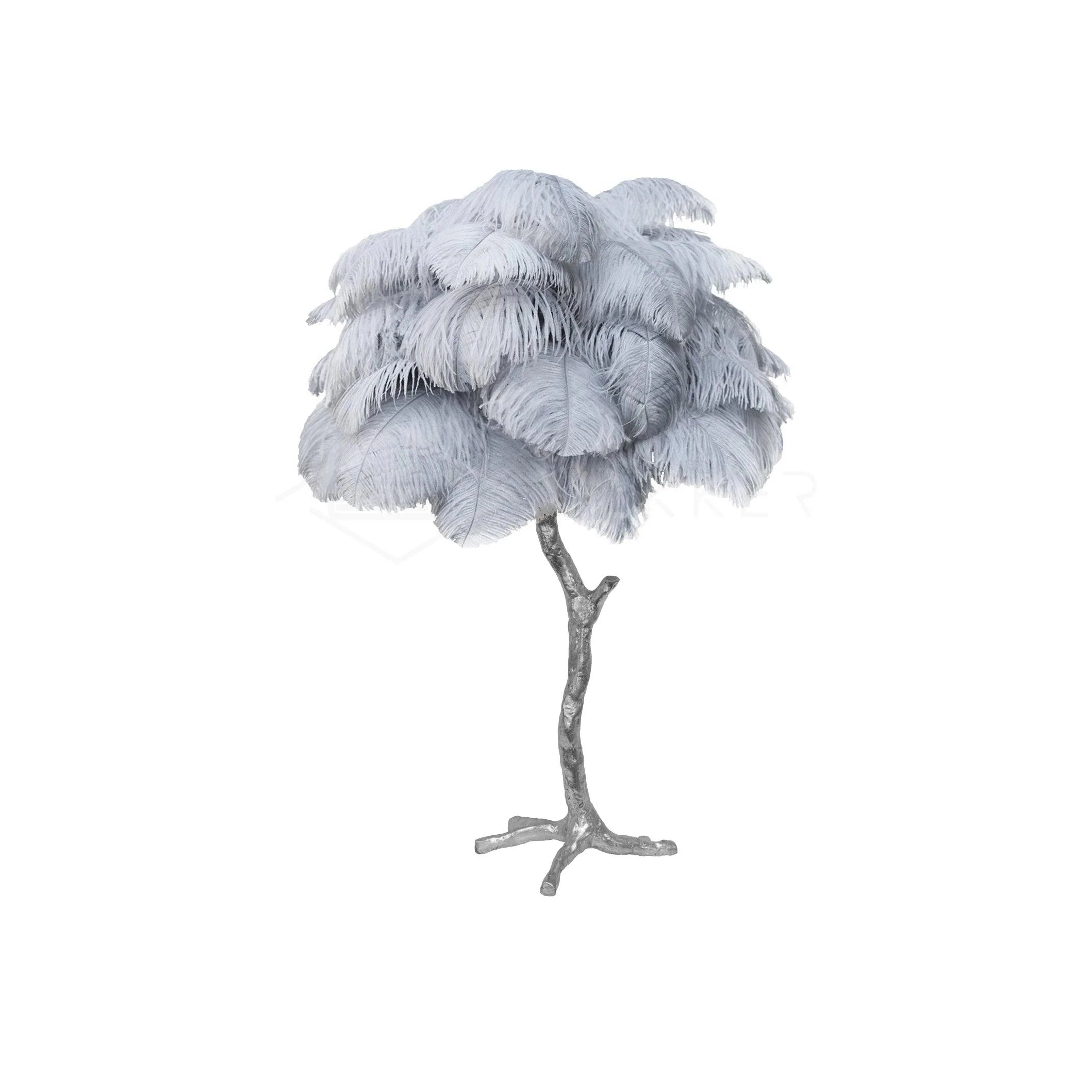 Elegant Palm Feathered Table Lamp