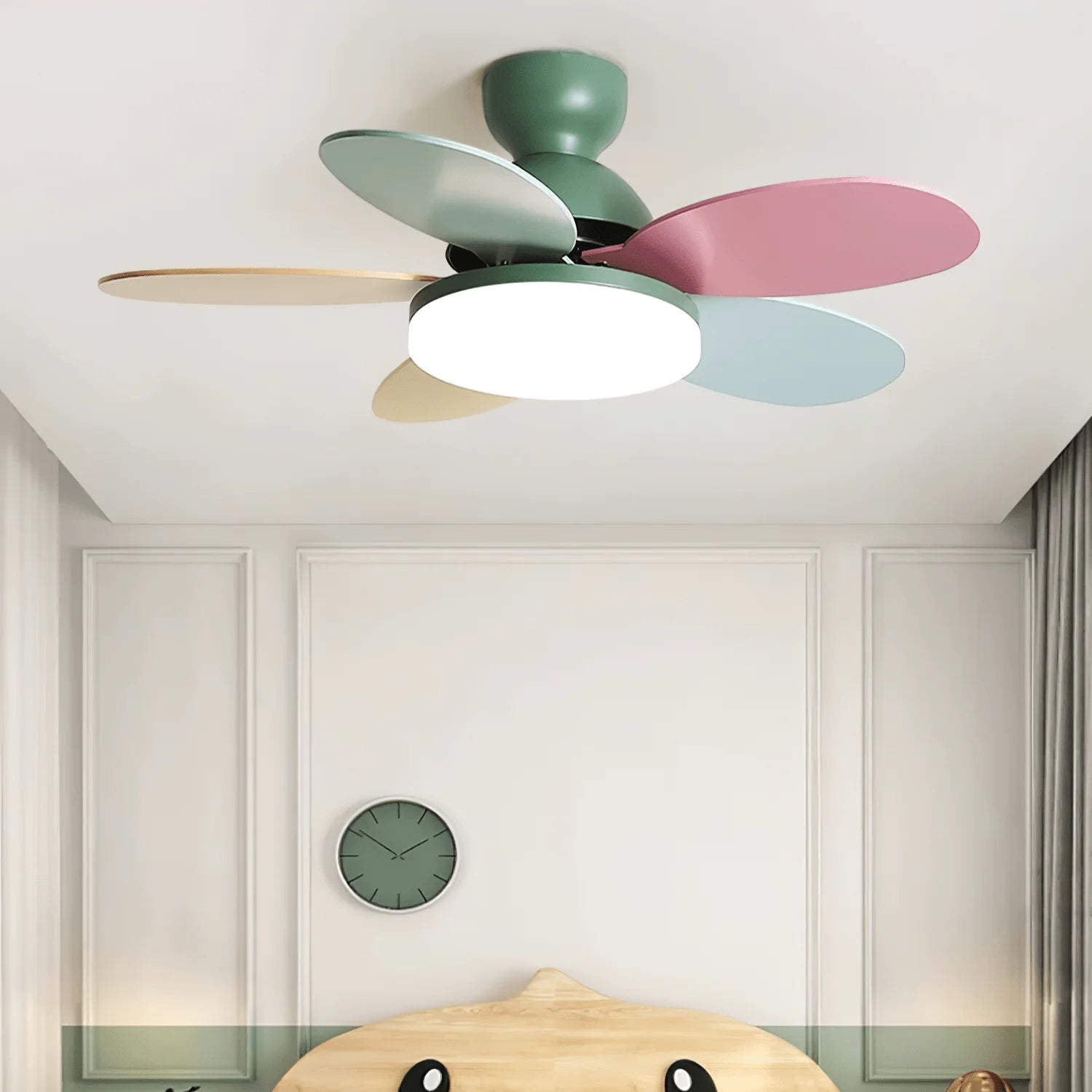 Colorful PetalGlow Acrylic Fan Light