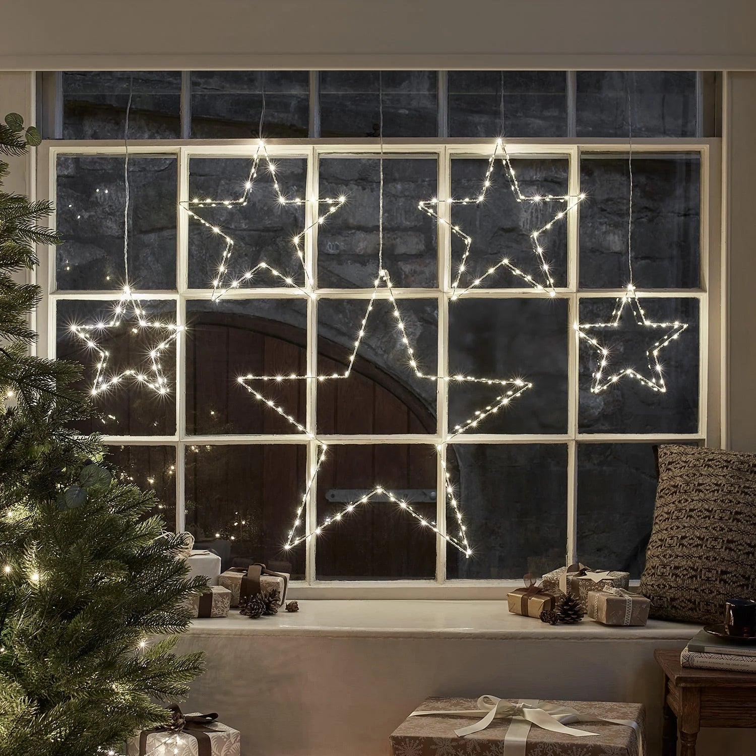 Rideaux lumineux à LED en forme d'étoile Osby bicolore
