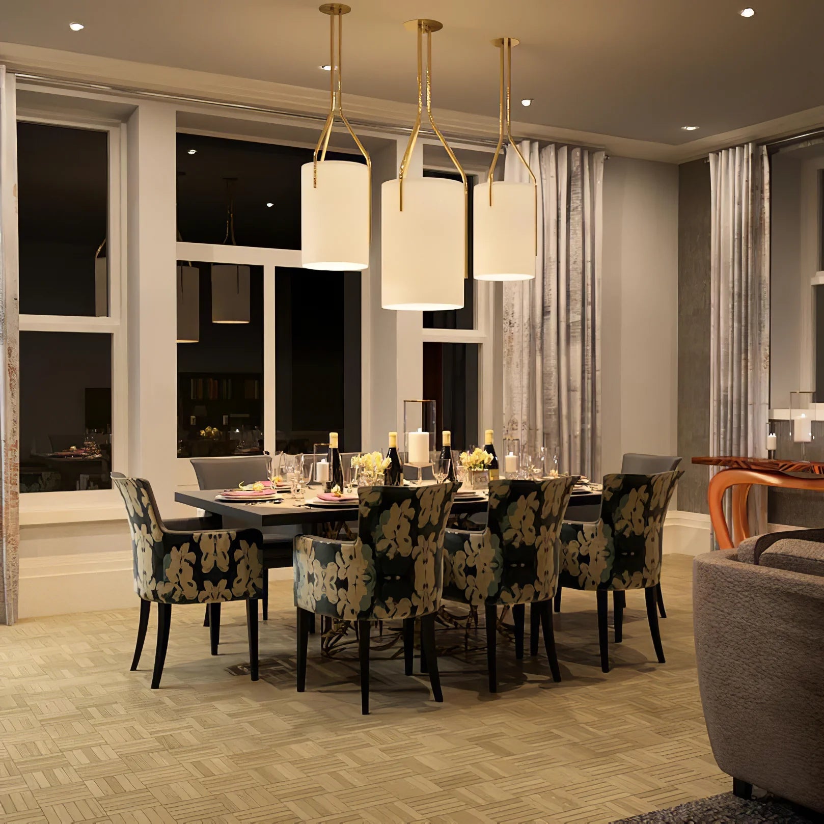Lustre moderne en tissu tambour