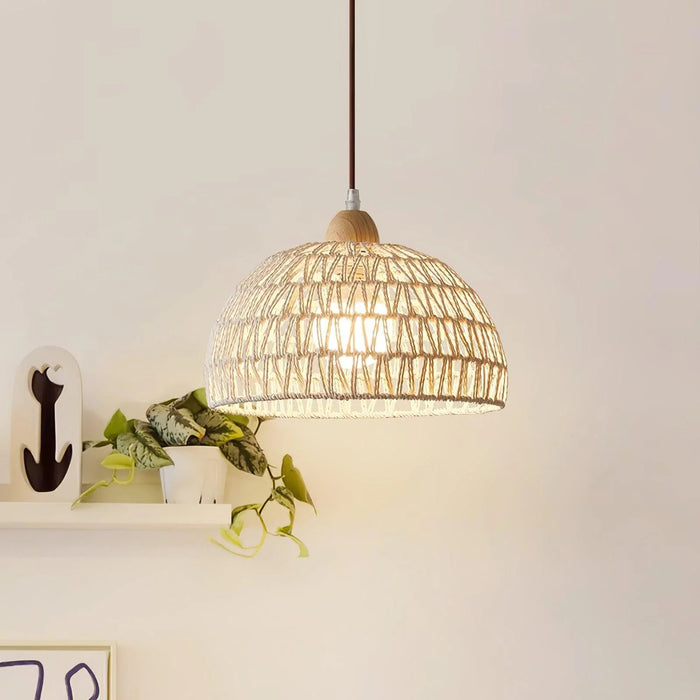 Arco Rattan Pendant Light