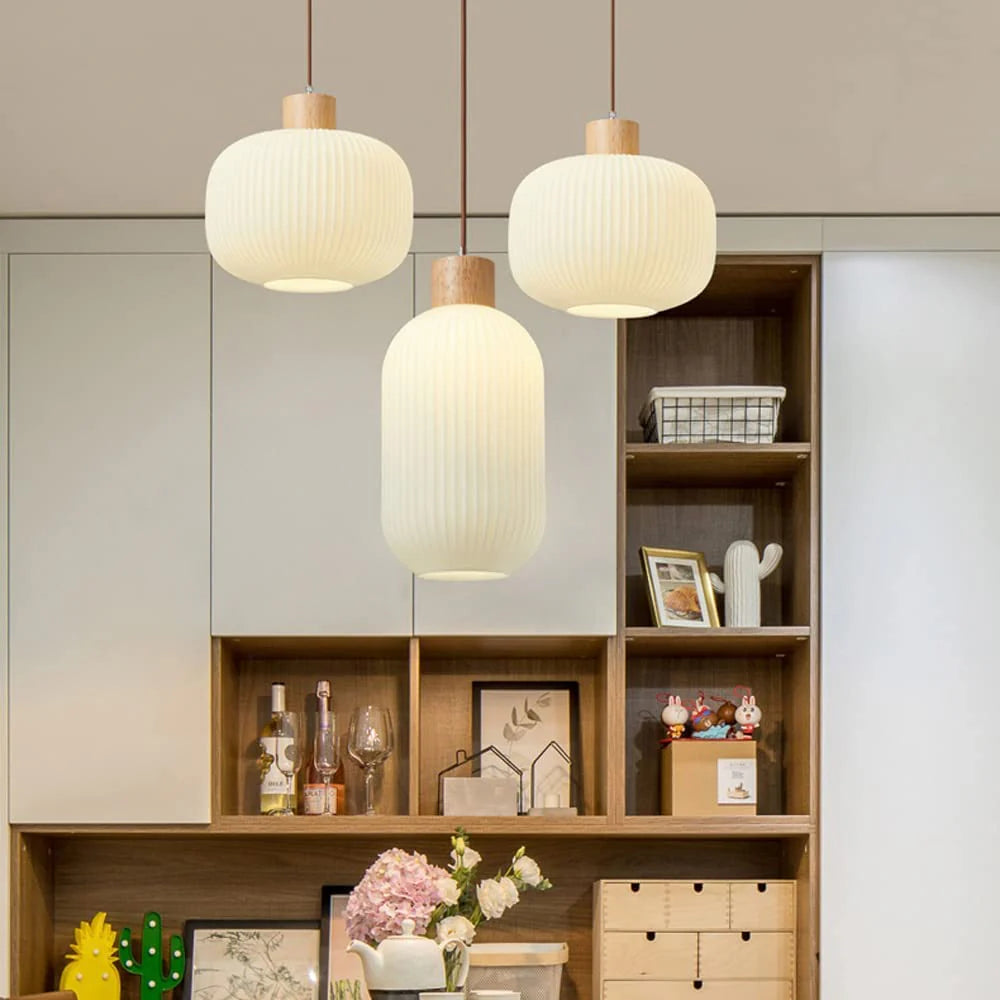 Lampada a sospensione in vetro stile lanterna antica