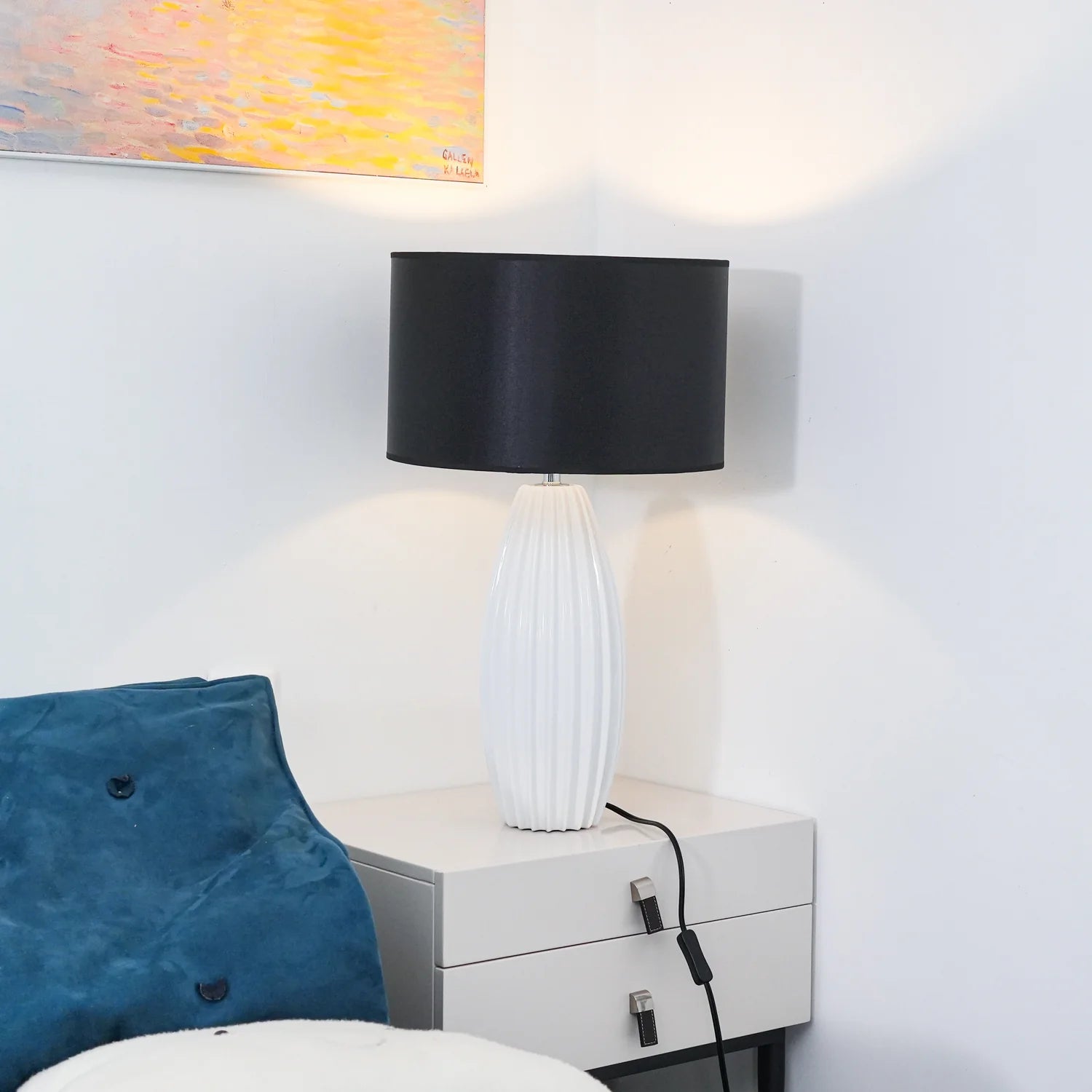 Modern Drum Ceramic Table Lamp