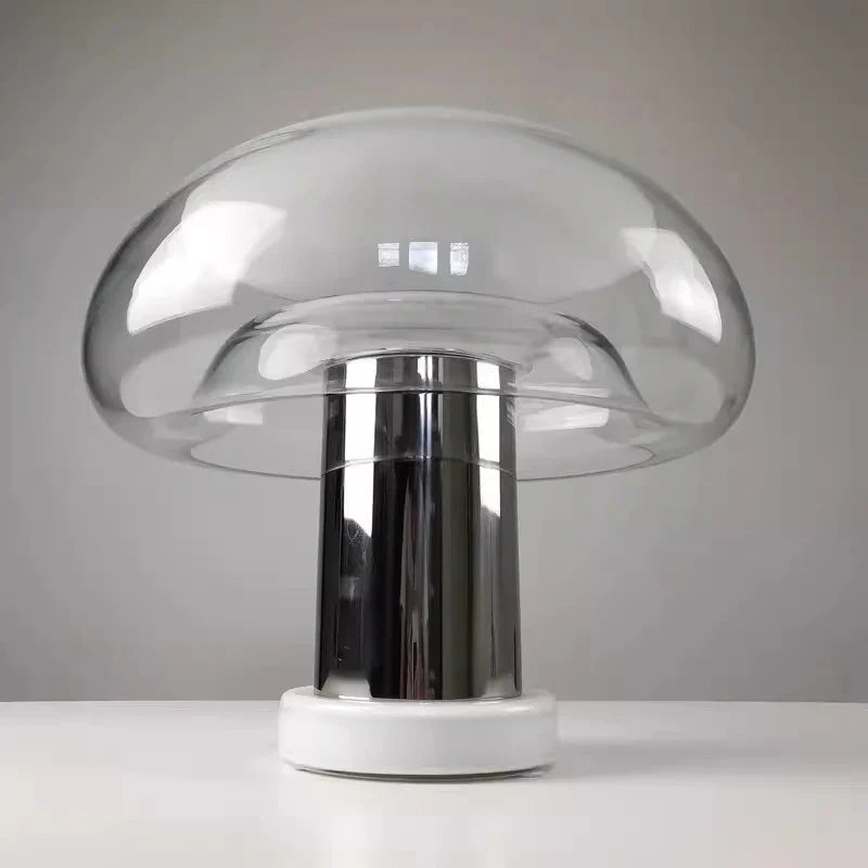 Minimalistisk glassvamp bordlampe