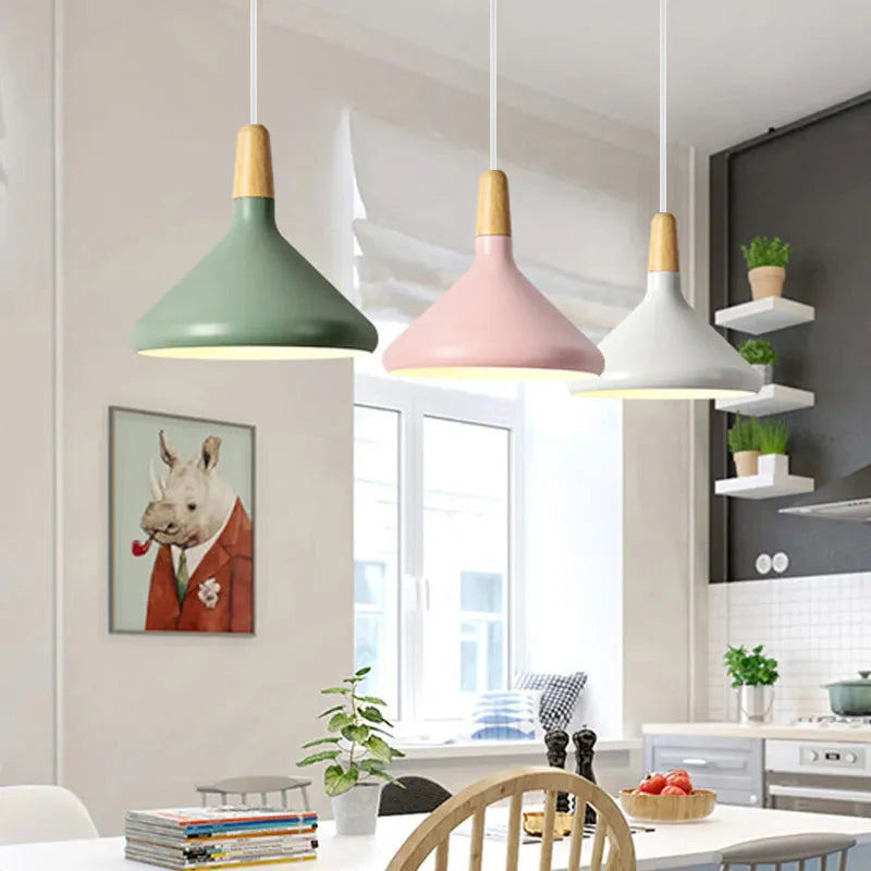 Levendige kegel modern hanglamp