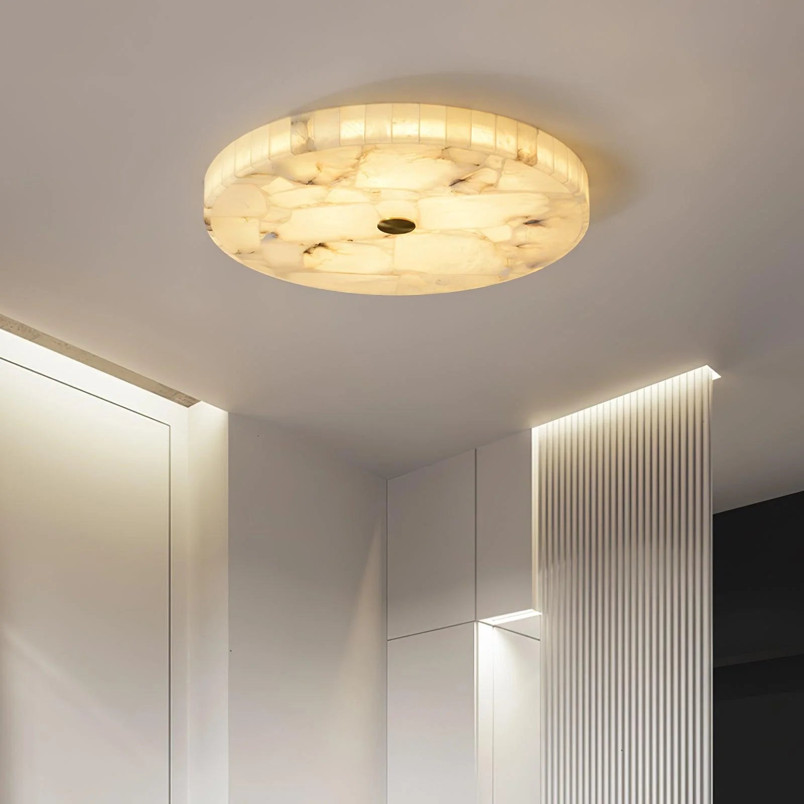Classical Round Alabaster Ceiling Light