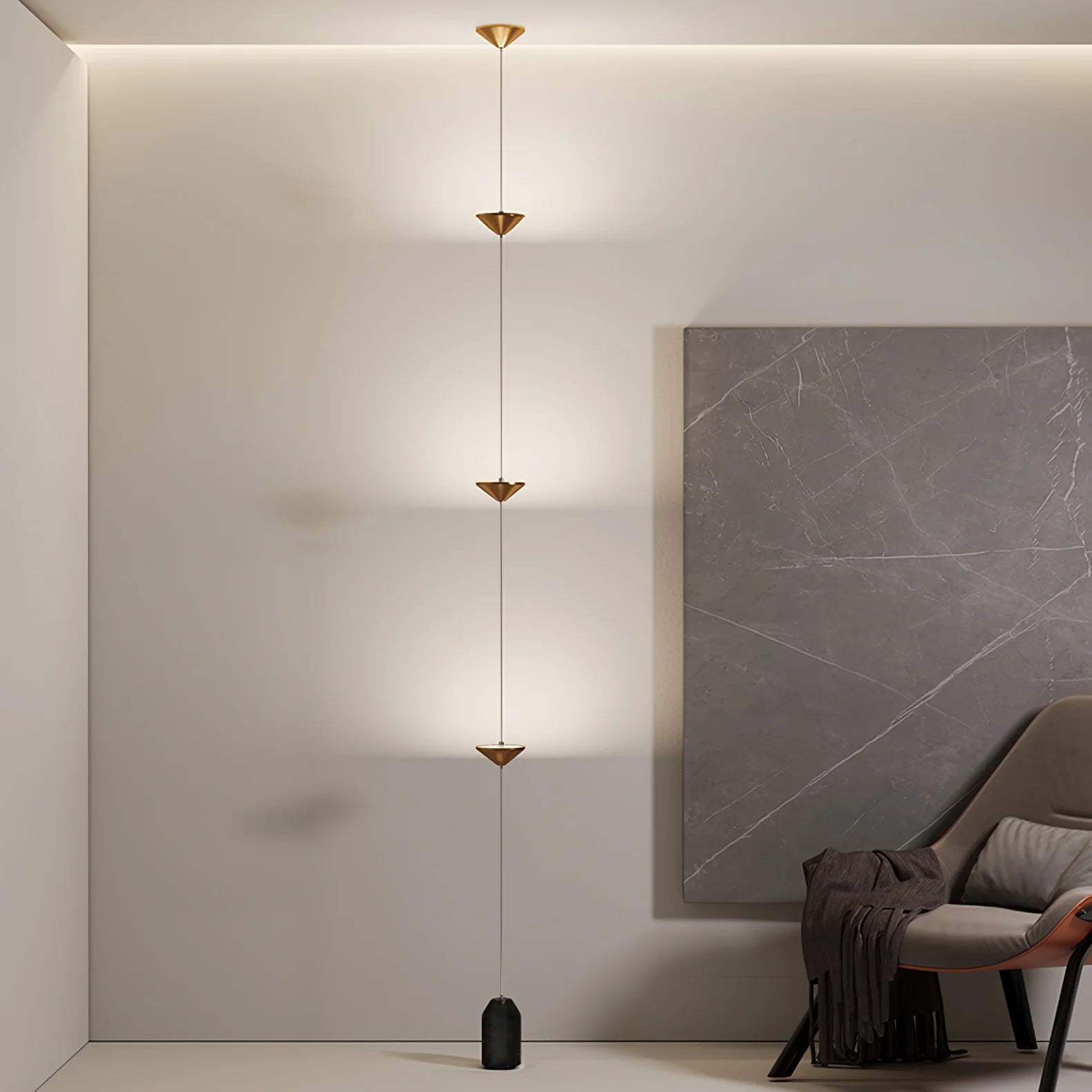 Lampadaire conique moderne en acier